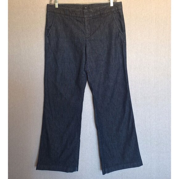 💙 Gap Long Wide Leg Thick Denim Look Trousers Size 36/34 Preppy Fall Work Offic - Picture 8 of 8